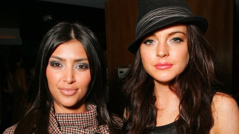 Kim Kardashian and Lindsay Lohan in 2006