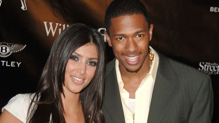 Kim Kardashian and Nick Cannon during William Rast Presents "Street Sexy" Spring Summer 07 - Arrivals at Social Hollywood in Los Angeles, California 2006