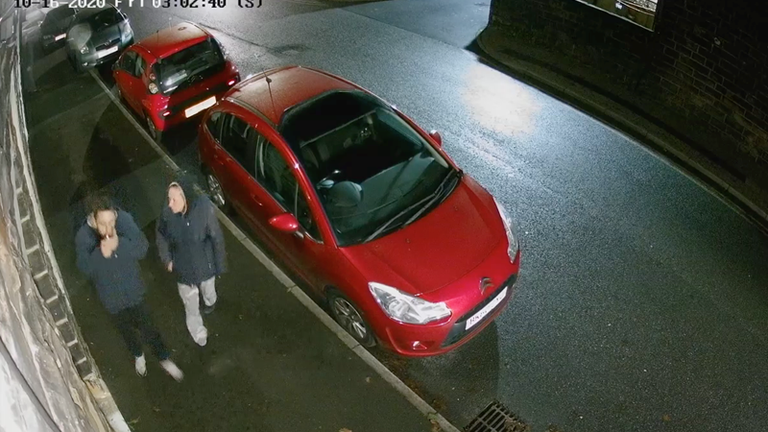 Lancashire police want to speak to this couple in relation to a burglary, which happened while an elderly woman lay dying upstairs in her bed on October 16. Pic: Lancashire police