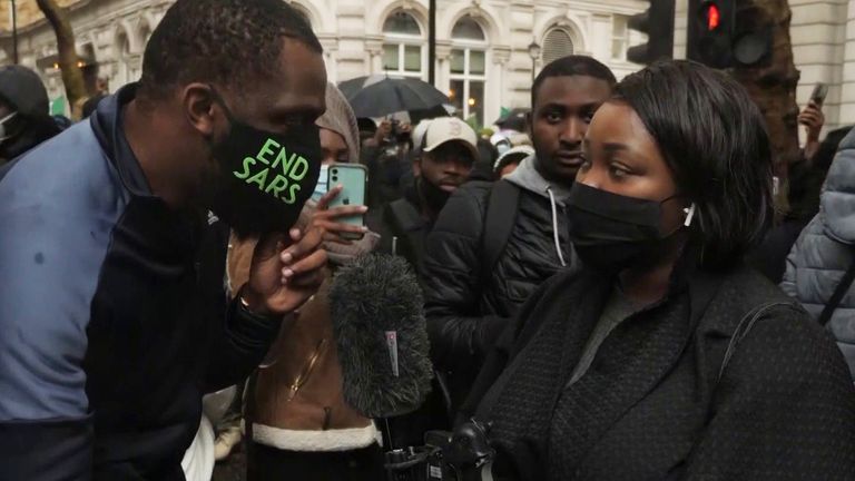 British Nigerians protest outside the Nigerian High Commission