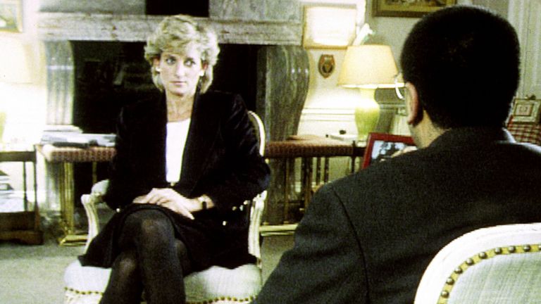  File photo dated 20/11/95 of Diana, Princess of Wales, during her interview with Martin Bashir for the BBC, which is on a new chart of the most-watched programmes in the 80-year history of British television.
