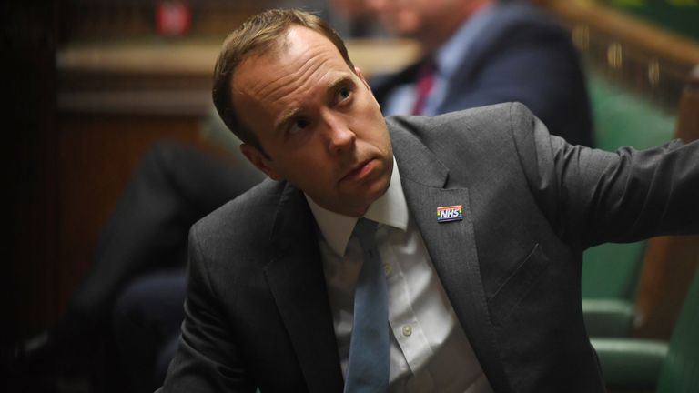 Health Secretary Matt Hancock. Pic: UK Parliament/Jessica Taylor