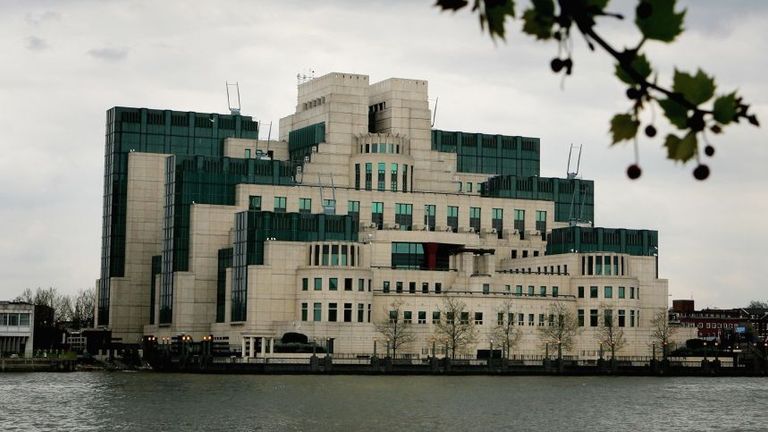 LONDON - APRIL 27: The MI6 headquarters are seen on the River Thames on April 27, 2006 in London, England. An advert published in a London newspaper, specified that MI6 are looking for people with skills in Administration, Technology, Operational Officers, Operation Analysts and Linguists. MI6 is officially called the Secret Intelligence Service. (Photo by Daniel Berehulak/Getty Images)
