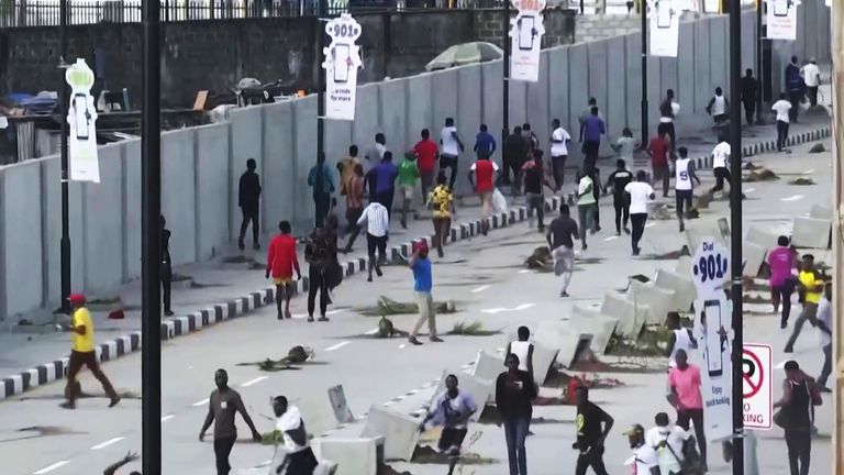 Nigerian forces &#39;open fire on protesters&#39; in Lagos