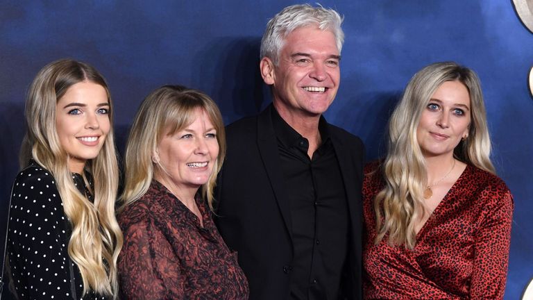 Schofield with his wife Stephanie Lowe, and daughters Molly and Ruby