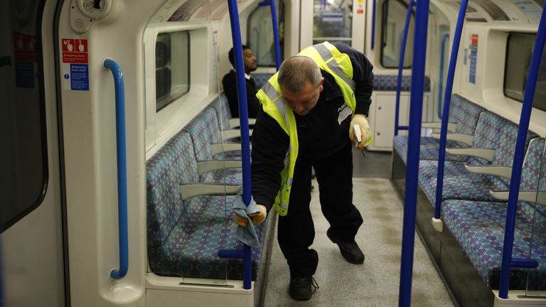 Frequent surface cleaning in public transportation was a high priority from the start.