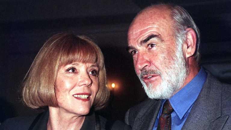 File photo dated 29/11/96 of Dame Diana Rigg and Sean Connery attending the 1996 Evening Standard Drama Awards at the Savoy Hotel in London. The Avengers actress Dame Diana Rigg has died at the age of 82, her agent has said.