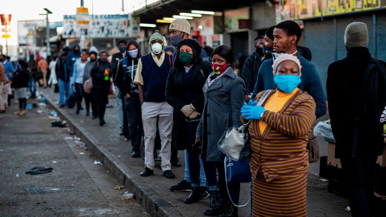 During lockdown residents were forced to queue together for essentials