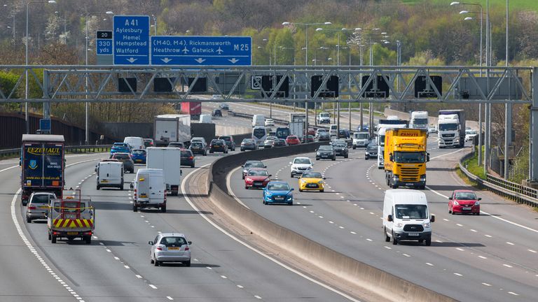 Surrey Police went undercover in a HGV to monitor traffic offences on the M25. File pic