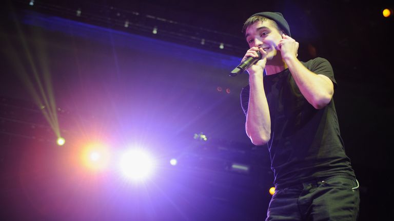 Tom Parker of The Wanted performs during the B96 Pepsi Jingle Bash at Allstate Arena on December 14, 2013 in Chicago, Illinois