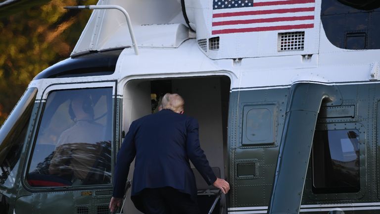 President Trump boarded Marine One to head to hospital