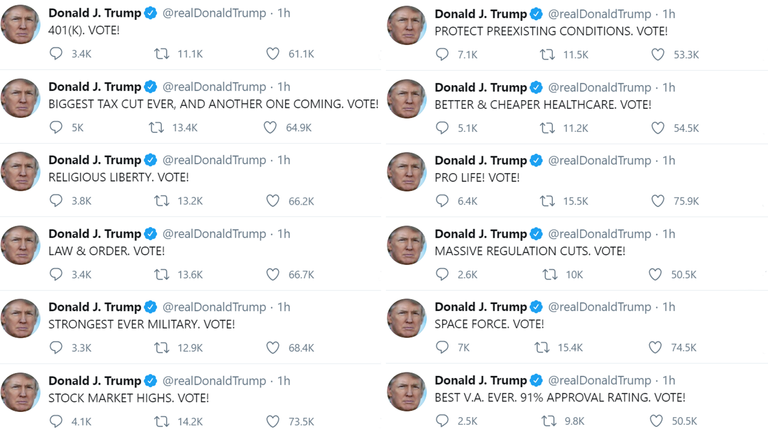 A small selection of Mr Trump&#39;s tweets