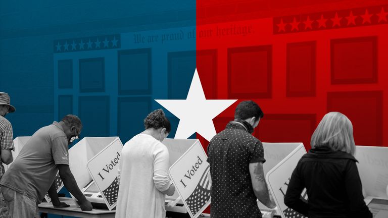 Voters cast their ballot in the US election