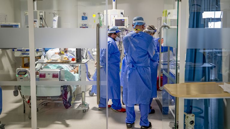 Doctors caring for COVID patients in 2020. Pic: PA