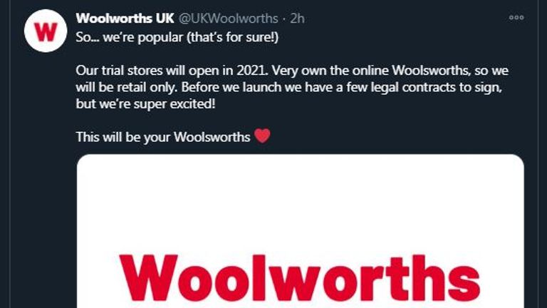 This will be your Woolsworths. Strange account says Woolworths is returning next year but was it true?