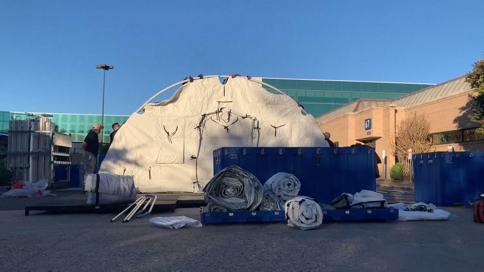 COVID19 Tents set up outside hospitals after coronavirus surge US News Sky News