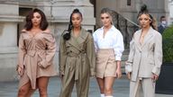 LONDON, ENGLAND - SEPTEMBER 15: Little Mix seen leaving the Langham Hotel ahead of their performance of BBC Radio One Live Lounge on September 15, 2020 in London, England. (Photo by Neil Mockford/GC Images)