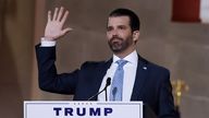 Donald Trump Jr. speaks during the first day of the Republican convention at the Mellon auditorium on August 24, 2020 in Washington, DC