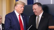 Donald Trump with Mike Pompeo in April