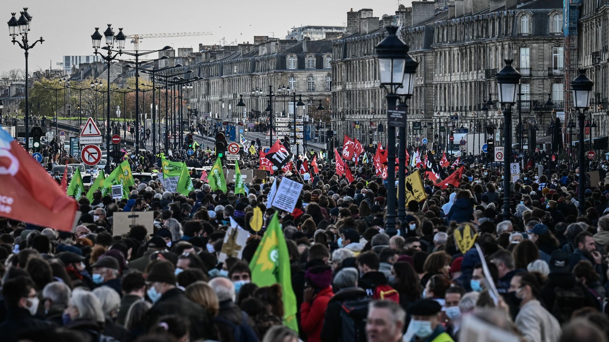 France protests turn violent as people demonstrate against new filming