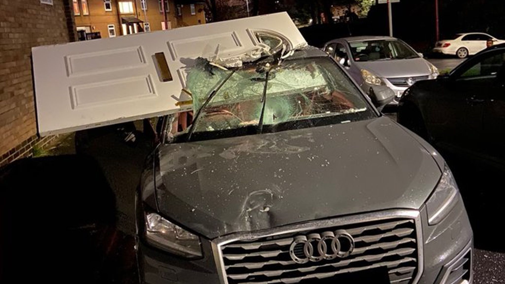 Motorist crashes into West Yorkshire house and drives off with front door lodged in windscreen | UK News | Sky News