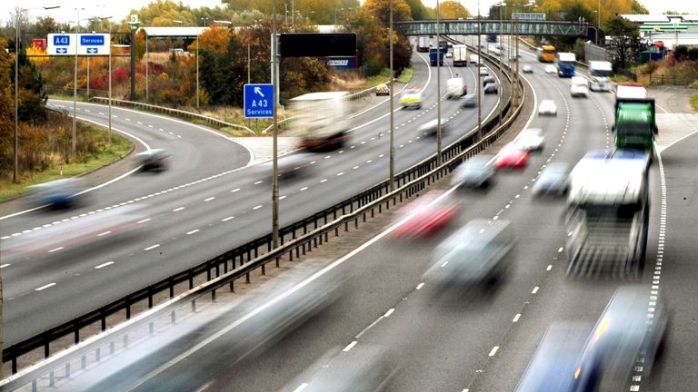EMBARGOED TO 0001 TUESDAY NOVEMBER 03 File photo dated 26/10/09 of drivers on a motorway. Half of drivers were spending less time on the road than normal even before new lockdown restrictions were announced, a survey suggests.