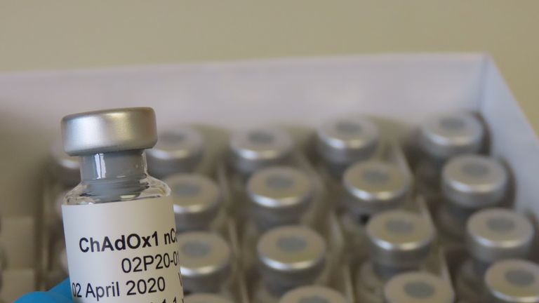 Undated handout file photo issued by the Sean Elias of some doses in bottles. The University of Oxford is expected to release data on the effectiveness of its coronavirus vaccine in the coming weeks, with the latest trial results suggesting it produces a strong immune response in older adults.