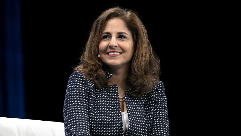 BEVERLY HILLS, CALIFORNIA - APRIL 29: Neera Tanden participates in a panel discussion during the annual Milken Institute Global Conference at The Beverly Hilton Hotel on April 29, 2019 in Beverly Hills, California. (Photo by Michael Kovac/Getty Images)