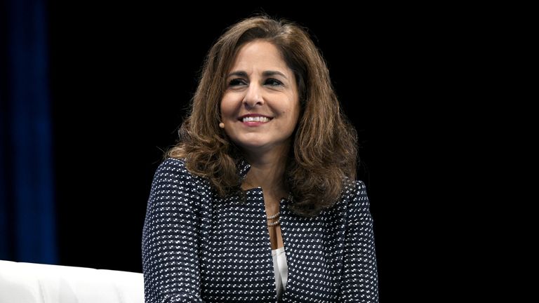 BEVERLY HILLS, CALIFORNIA - APRIL 29: Neera Tanden participates in a panel discussion during the annual Milken Institute Global Conference at The Beverly Hilton Hotel  on April 29, 2019 in Beverly Hills, California. (Photo by Michael Kovac/Getty Images)