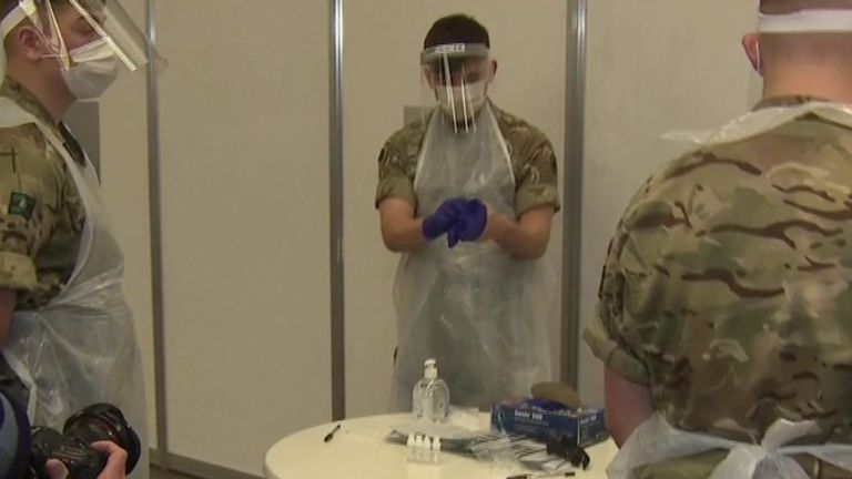 Liverpool begins its mass testing with help from the army