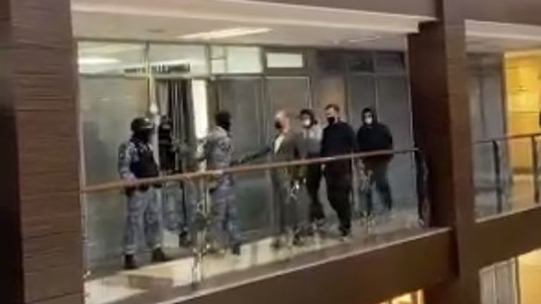 The raid took place at Alexei Navalny&#39;s offices in Moscow. Pic: SobolLubov/Twitter