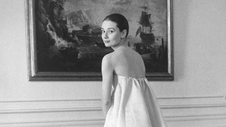F57MB5 AUDREY HEPBURN  (1929-1993) British film actress at the Givenchy studio about 1957. Image shot 1957. Exact date unknown. Pic: Pictorial Press Ltd / Alamy Stock Photo