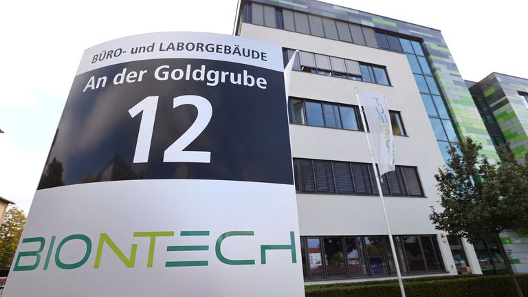 FILE PHOTO: The headquarters of German biotech firm BioNTech is photographed in Mainz
