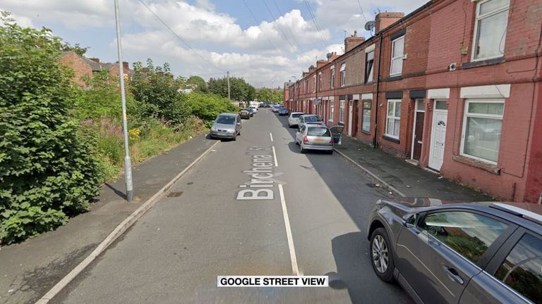Police were called to Birchenall Street in Moston on bonfire night. Pic: Google Street View