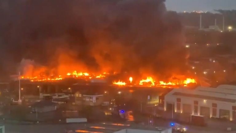 Bradford fire near railway