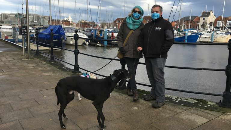 Dog walker Suzie Nichols, with her partner Pete, said people are not abiding by the current lockdown rules