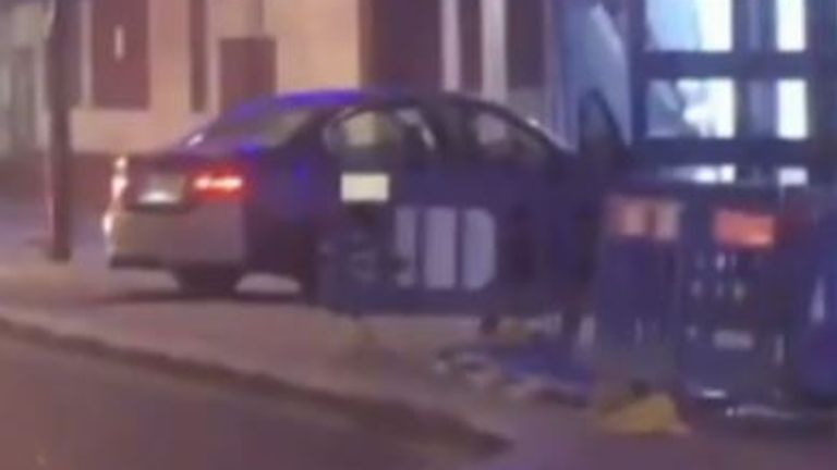 Car is driven into Edmonton police station