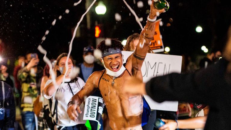 Police closed streets near Boston&#39;s State House so people could celebrate
