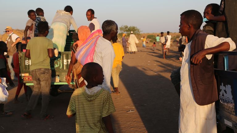 Ethiopian refugees who fled the conflict in Ethiopia&#39;s Tigray region at the Hamdayet Reception Centre in the border town of Hamdayet, Sudan. Pic: Leni Kinzli/EPA-EFE/Shutterstock
