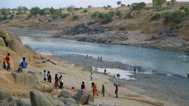 Ethiopian refugees who fled the conflict in Ethiopia&#39;s Tigray region at the Hamdayet Reception Centre in the border town of Hamdayet, Sudan. Pic: Leni Kinzli/EPA-EFE/Shutterstock