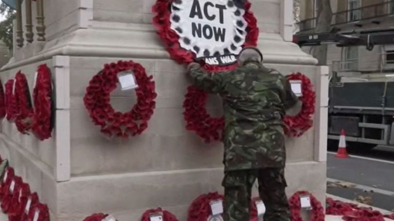 Extinction Rebellion stage protest at Cenotaph
