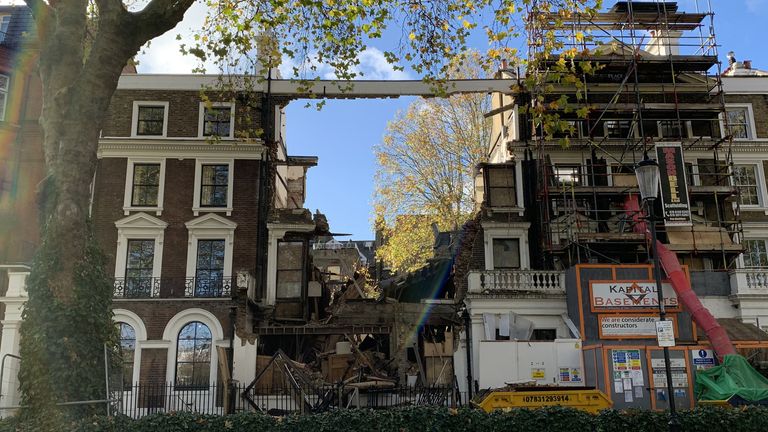 Homes collapse in Chelsea