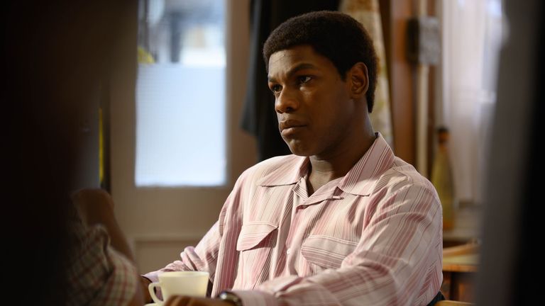 Leroy Logan (John Boyega) in Steve McQueen&#39;s Small Axe film Red, White and Blue. Pic: BBC/McQueen