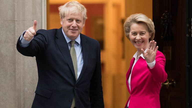 Boris Johnson and Ursula von der Leyen