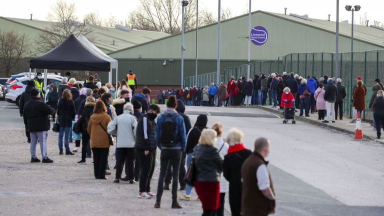 Hundreds of people were tested for COVID-19 today as the government opened up new mass testing facilities in Liverpool