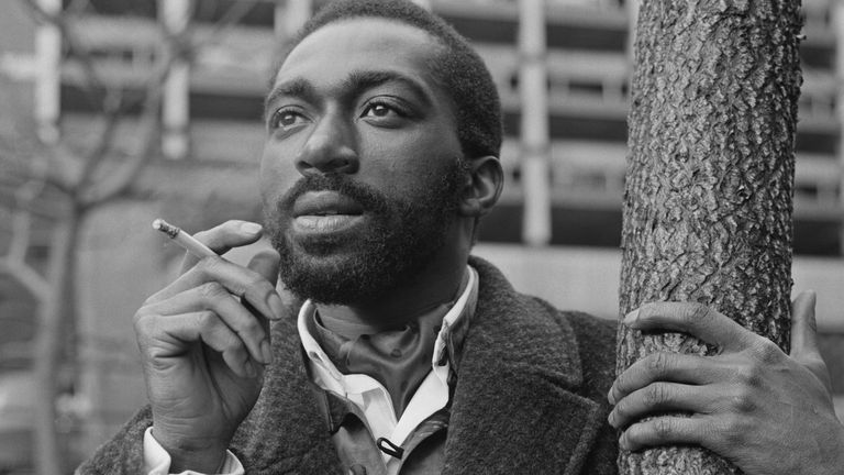 Gambian-British actor Louis Mahoney smoking a cigarette outdoors, UK, 15th January 1970. (Photo by Evening Standard/Hulton Archive/Getty Images)