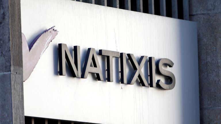 The logo of French bank Natixis