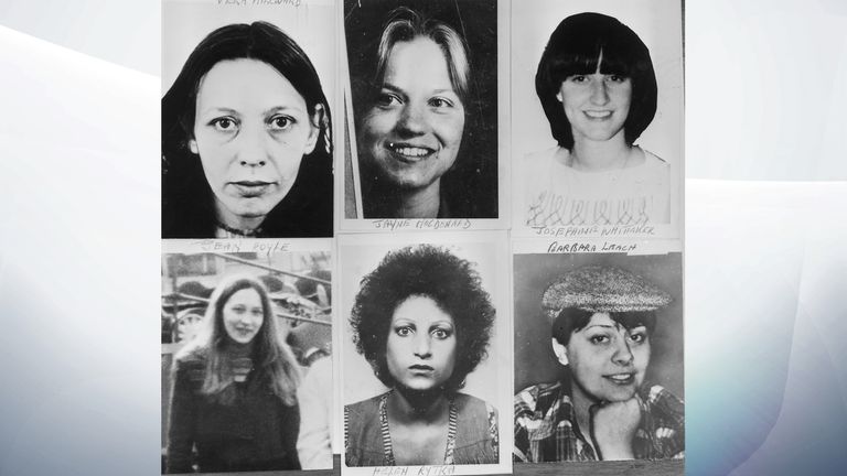 September 1979: Six of the young women murdered by Peter Sutcliffe, known as the Yorkshire Ripper. Top left to right; Vera Millward, Jayne MacDonald, Josephine Whittaker and bottom left to right; Jean Royle, Helga Rytka and Barbara Leach. (Photo by Keystone/Getty Images)