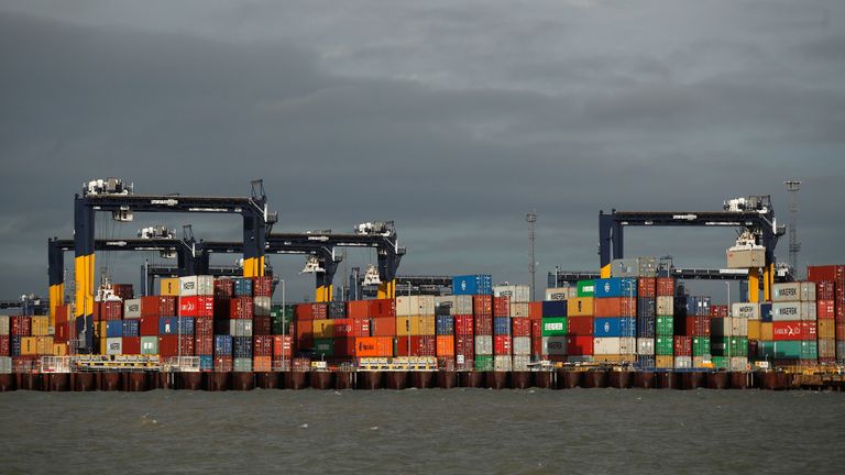 Port workers in Felixstowe have had to deal with thousands of containers of PPE occupying storage space