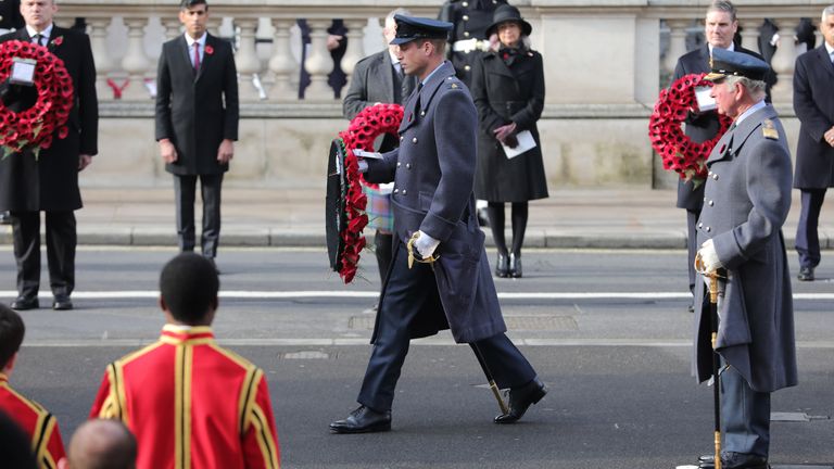 Prince William laid a wreath at the Cenotaph